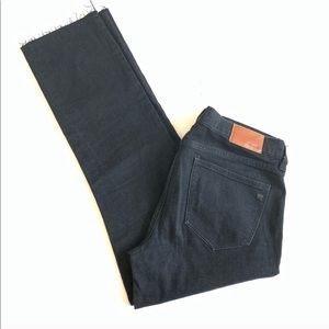 Madewell Black Girlfriend Fit Raw Hem Jeans